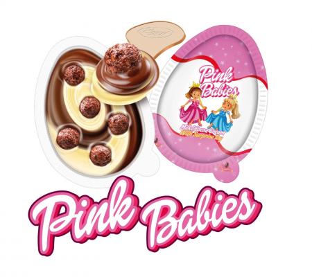  PINK BABIES PLASTIC EGG CHOCOLATE WITH SURPRISE TOYS